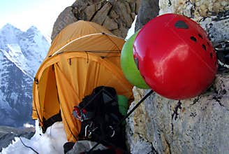Two helmets on Ama Dablam