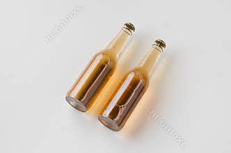 Clear longneck beer bottle mockup