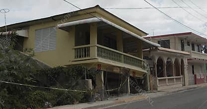 Earthquake damage of collapsed house in Guanica Puerto Rico following a series of aftershocks