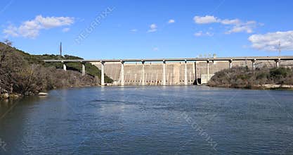 Austin Texas Mansfield Dam Colorado River bridge 4K 1845
