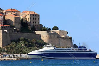 High speed ferry near Calvi, Corsica