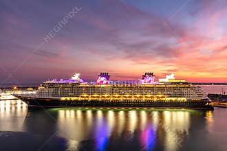 Cruise ship Disney Dream docked in Port Canaveral