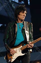 The Rolling Stones , Ronnie Wood during the concert