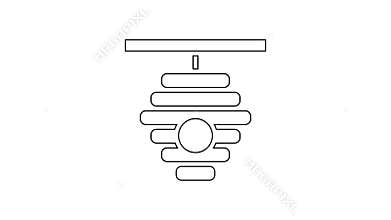 Black line Hive for bees icon isolated on white background. Beehive symbol. Apiary and beekeeping. Sweet natural food