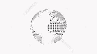 World revolves around itself ,dotted map Flashing in various countries,4k