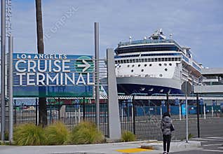 Centennial Millennium cruise ship in the  Port of Los Angeles. Out of service, due to COVID-19 coronavirus
