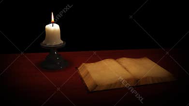 Old book flipping pages