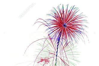 Fireworks on White Background