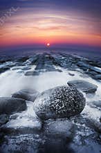 Sunset over Ocean Rocks
