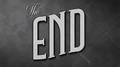 Vintage The End Movie Screen