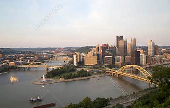 Nice city Pittsburgh on sunset PA USA