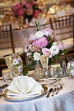 Wedding tables set for fine dining