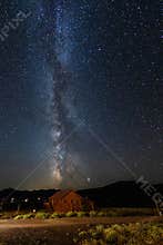 Starry Milky Way Constellation Over Landscape of Henrys Lake State Park
