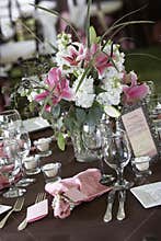 Wedding tables set for fine dining