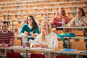 Young College students on university education