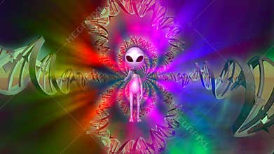 Funny alien waving
