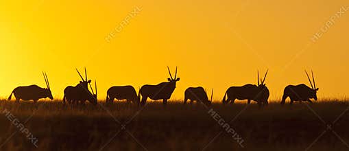 Namibia - Gemsbok at sunset