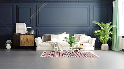 Modern interior design. Decorative background of a house, apartment, office or hotel.