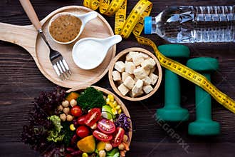 Diet Healthy food and lifestyle health concept.