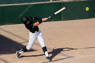 Softball Baseball Player Athlete Hitting