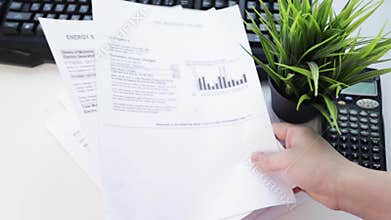 Receipt for utility services, Power bill with electricity and gas charges