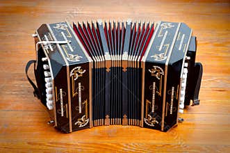 Traditional tango musical instrument, called bandoneon.