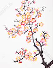Chinese painting of flowers, plum blossom