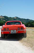 Rally of classic cars Chevrolet Corvette Mako Shark in Pesaro