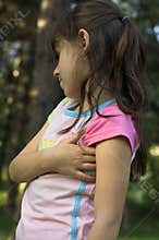 A young girl outside