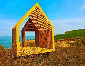 Hut by the sea after Claude Monet