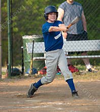Baseball Batter Swinging