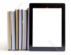 Open Books on tablet pc concept