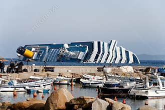 Sinking cruise ship Costa Concordia.