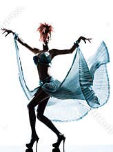 Woman with transparency silk dress
