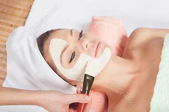 Cosmetic mask at spa salon