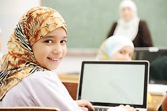 Children at school classroom