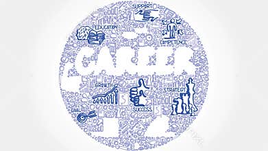 Icon group with career concept.