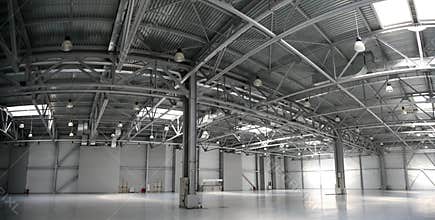 Hangar warehouse panorama