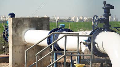 Seamless Steel Pipe with Butterfly Valves, part of The National Water Carrier of Israel
