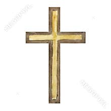 Watercolor cross, Easter religious symbol