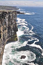 Cliffs near Dun Aengus, Inishmore, Aran islands in Ireland