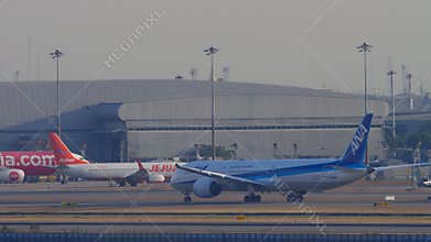 Boeing 787 of ANA taxiing