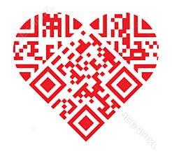 I Love You QR Code Red Heart Shape