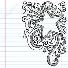 Star Sketchy Doodle Picture Frame Vector Design