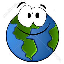 Smiling Planet Earth Cartoon