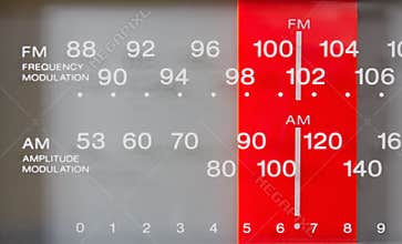 Closeup on a Radio FM-AM Tuner
