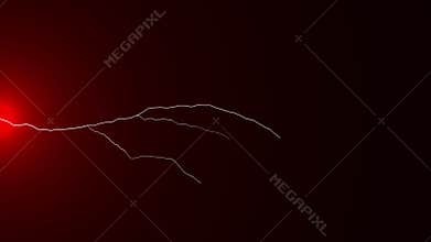 Electrical Storm. Loop Animation. Striking bright electric lightning bolt. Glowing thunderbolt animation. Powerful energy.