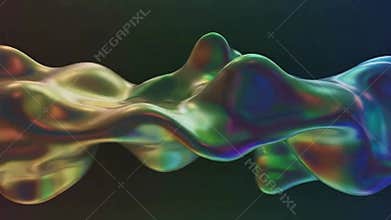 Hyperrealistic Psychedelic Liquid Loop – Vibrant Iridescent Holographic Abstract 3D Screensaver
