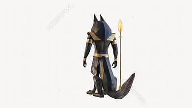 Powerful Anubis Guardian, Ancient Egyptian Mythology, 3D Render