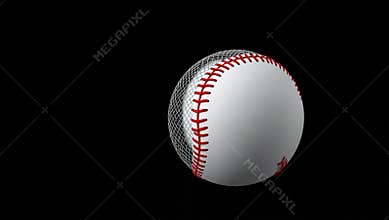Dynamic Abstract Baseball Mesh Design A Striking 3D Illustration for Sports Graphics Product Photography and Wallpaper